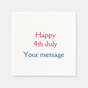 Guardanapo De Papel Feliz dia 4 de julho da independência adicione o n