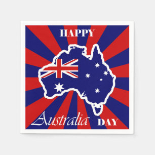 Guardanapo De Papel Feliz Dia da Austrália - Bandeira do mapa austral