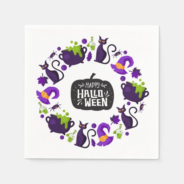 Guardanapo De Papel Feliz Dia das Bruxas (Frente)