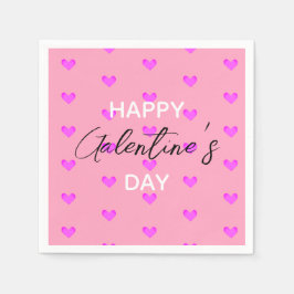 Guardanapo De Papel Feliz Dia das Galentinas Felizes Corações Rosa
