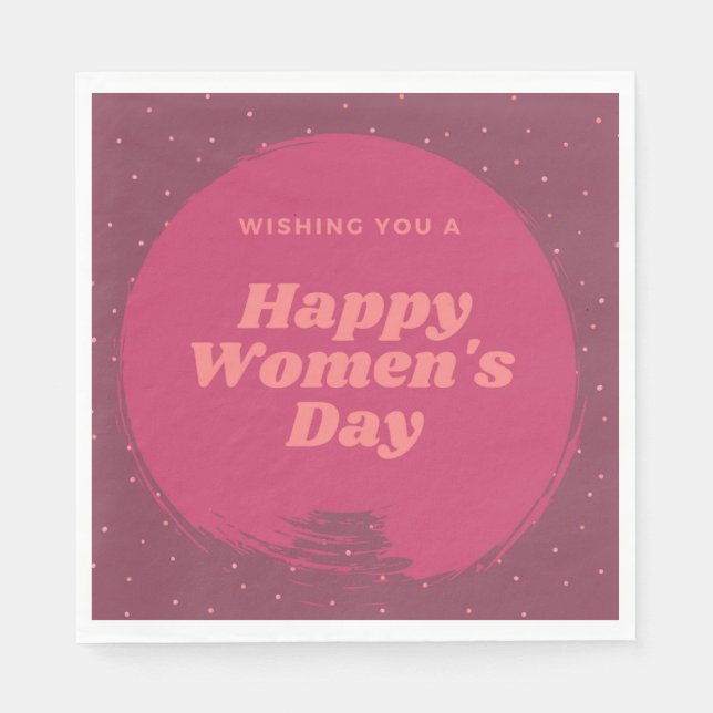 Guardanapo De Papel Feliz dia das mulheres deseja vermelho (Frente)