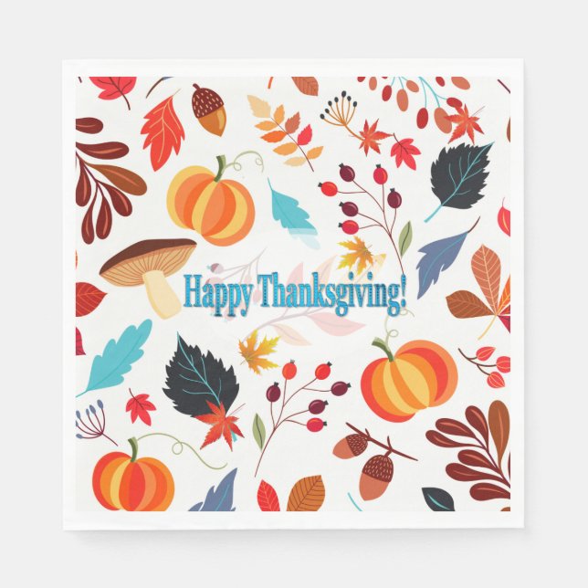Guardanapo De Papel Feliz Dia de Ação de Graças (Frente)