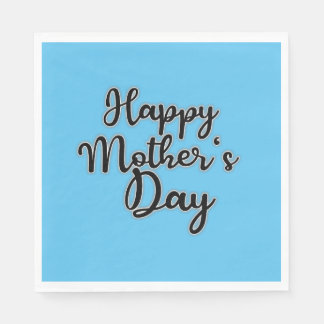 Guardanapo De Papel Feliz dia de as mães Blue Napkin