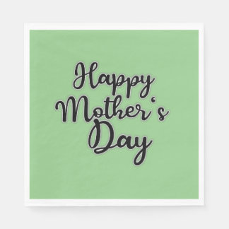 Guardanapo De Papel Feliz dia de as mães Green Napkin