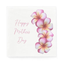 Feliz Dia de as mães Plumeria Paper Napkins