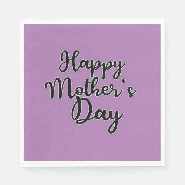 Guardanapo De Papel Feliz dia de as mães Púrpura Napkin (Frente)