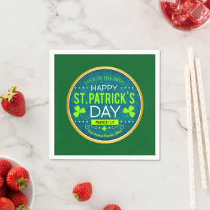 GUARDANAPO DE PAPEL FELIZ DIA DE SÃO PATRÍCIO, "SORTE DOS IRLANDESES"