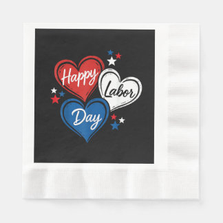 Guardanapo De Papel Feliz Dia do Trabalhador Corações Patrióticos Verm