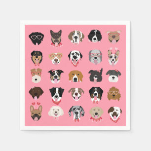 Guardanapo De Papel Feliz Dia dos Namorados Cachorro Padrão