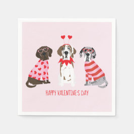 Guardanapo De Papel Feliz Dia dos Namorados Grandes Cães Dinamarqueses