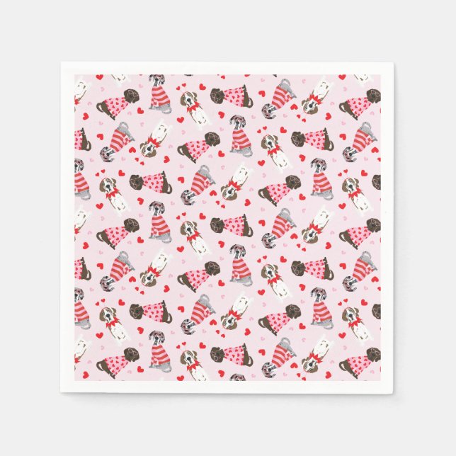 Guardanapo De Papel Feliz Dia dos Namorados Grandes Caninos (Frente)