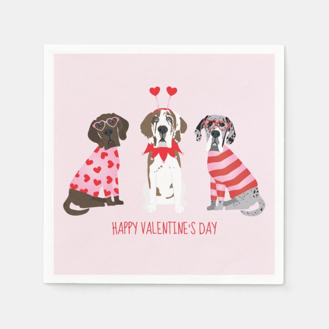 Guardanapo De Papel Feliz Dia dos Namorados Grandes Caninos (Frente)