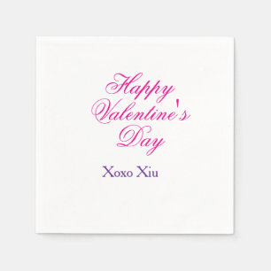 Guardanapo De Papel Feliz dia dos namorados rosa roxo xoxo amor nome c