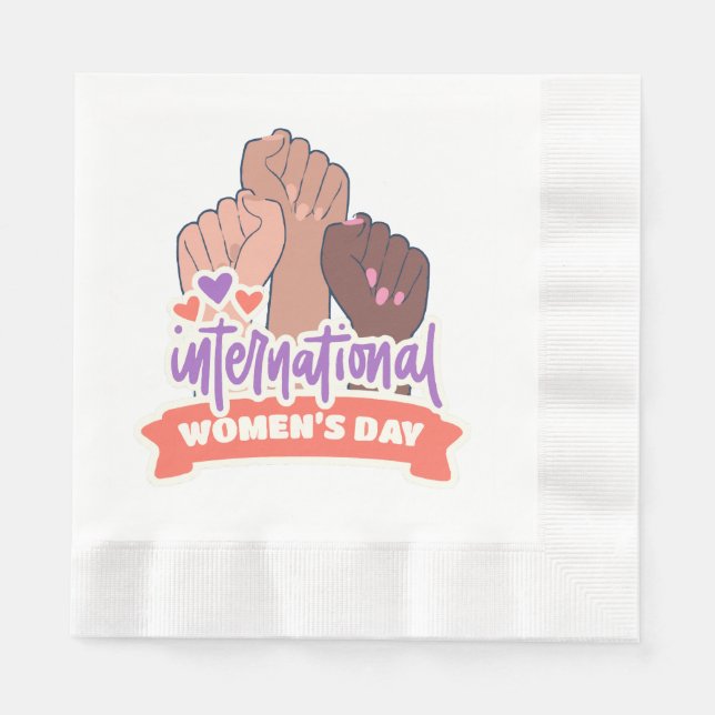Guardanapo De Papel Feliz Dia Internacional da Mulher (Frente)