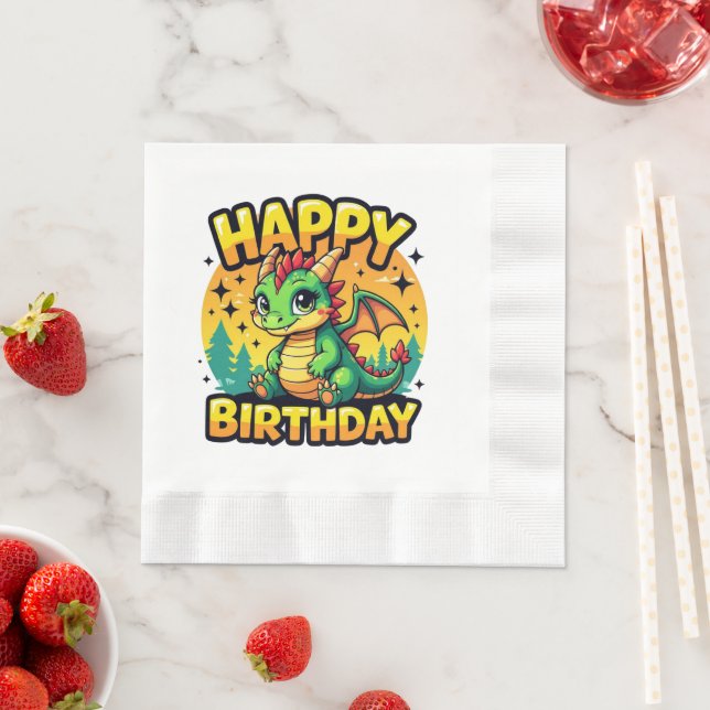 Guardanapo De Papel Feliz Dragão de Aniversário (Insitu)