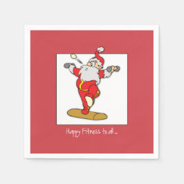 Guardanapo De Papel Feliz exercício de Malhação Natal com Papais noeis