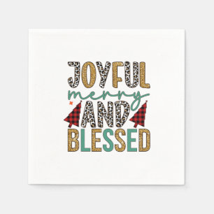 Guardanapo De Papel Feliz Feliz De Natal E Abençoada