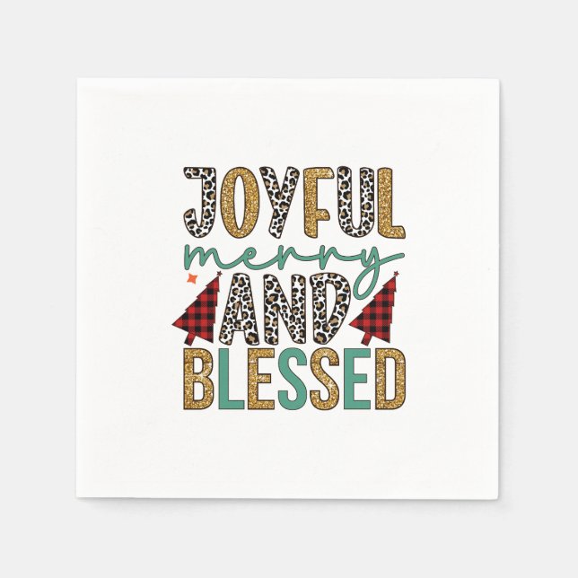 Guardanapo De Papel Feliz Feliz De Natal E Abençoada (Frente)