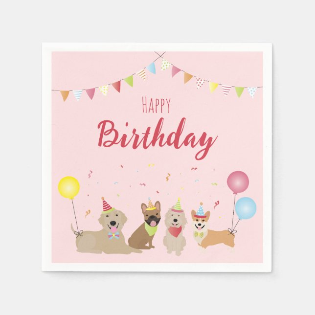 Guardanapo De Papel Feliz Festa de Aniversário (Frente)