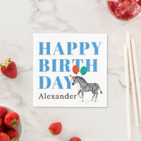 Feliz Festa de Aniversário, Zebra Animal com Nome