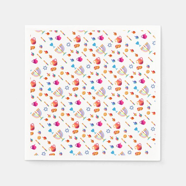 Guardanapo De Papel Feliz Festa de Chanucá, bela decoração (Frente)