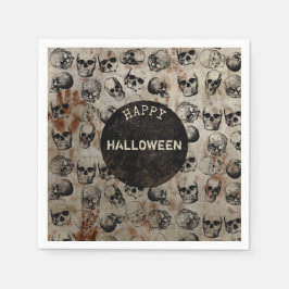 Guardanapo De Papel Feliz Festa de Halloween, desolada, crânios veneno