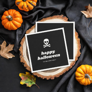 Guardanapo De Papel Feliz Festa de Halloween pelo Crânio e Crossbones