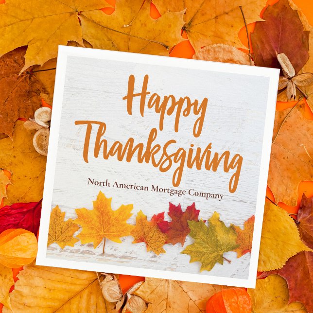 Guardanapo De Papel Feliz Festa Personalizada de Empresa de Ação de Gr (Criador carregado)