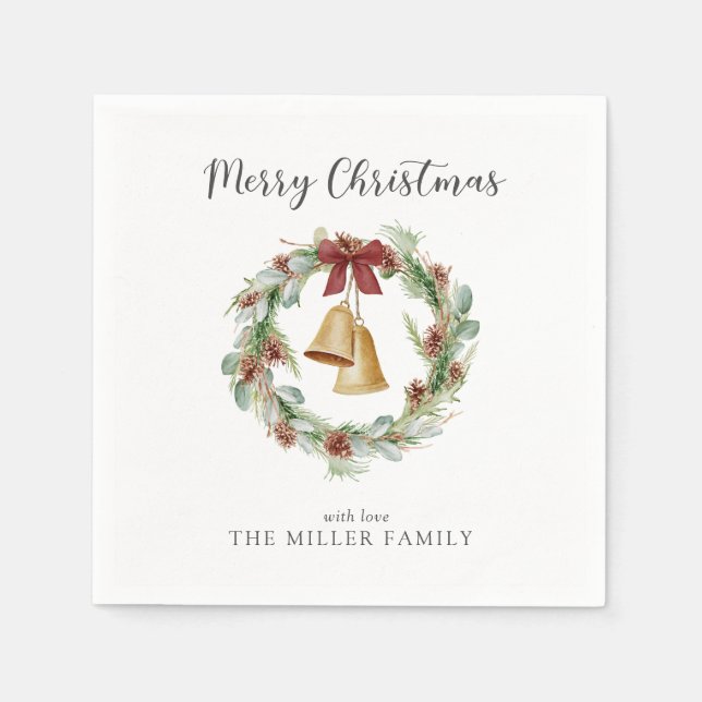 Guardanapo De Papel Feliz Frota de Natal com Ouros (Frente)