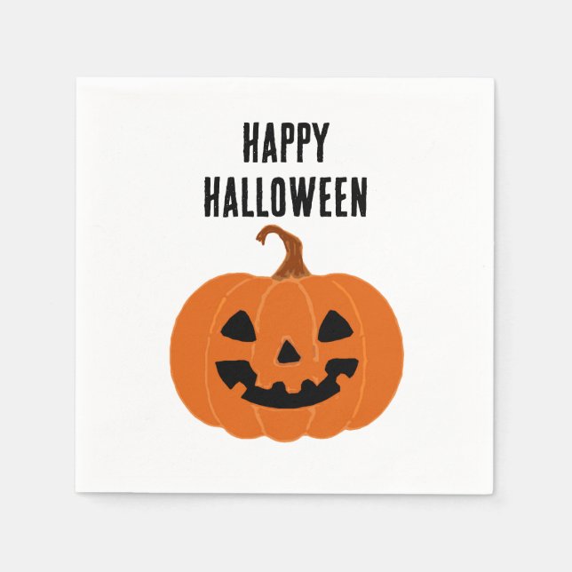 Guardanapo De Papel Feliz Halloween Abóbora Jackolantern (Frente)