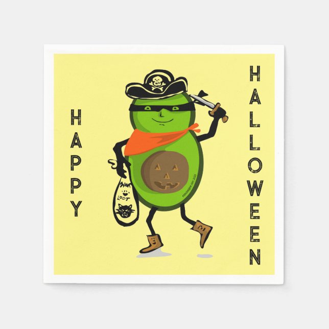 Guardanapo De Papel Feliz Halloween Avocado Pirate (Frente)
