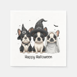 Guardanapo De Papel Feliz Halloween Boston Terrier Dogs