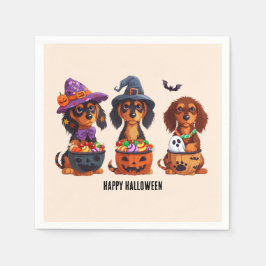 Guardanapo De Papel Feliz Halloween Dachshund Dogs