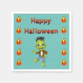 Guardanapo De Papel Feliz Halloween do pequeno Frankenstein