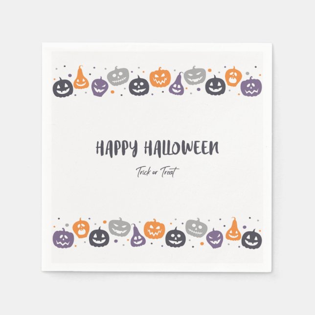 Guardanapo De Papel Feliz Halloween Doces ou Travessuras (Frente)