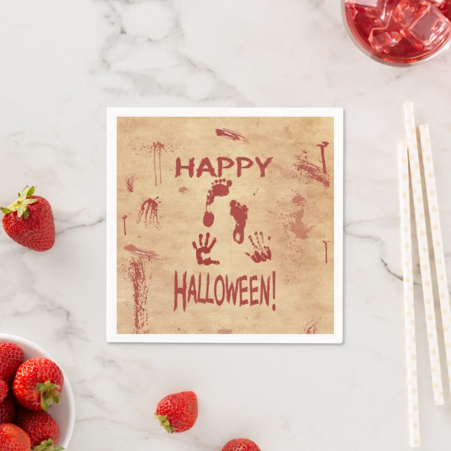 Guardanapo De Papel Feliz Halloween Ensanguentado (Insitu)