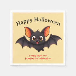 Guardanapo De Papel Feliz Halloween Morcego Personalizado