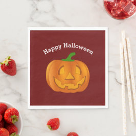 Guardanapo De Papel Feliz Halloween Pumpkin Red