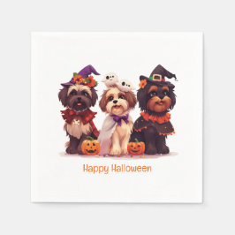 Guardanapo De Papel Feliz Halloween Shih Tzu Dogs