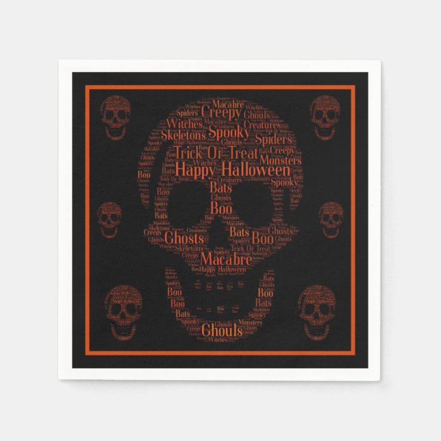 Guardanapo De Papel Feliz Halloween Spooky Skull (Frente)