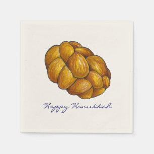 Guardanapo De Papel Feliz Hanukkah Chanukah Challah Bread Napkins