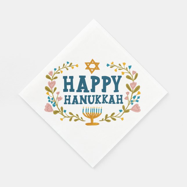 Guardanapo De Papel FELIZ HANUKKAH Feriado de Ferida Negra (Quina)