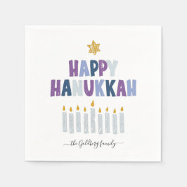 Guardanapo De Papel Feliz Hanukkah Monograma Party Napkins