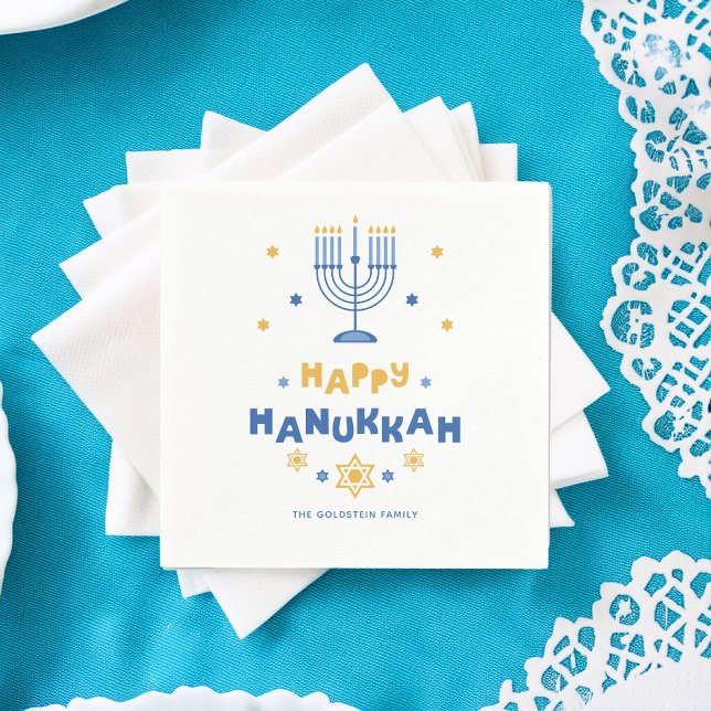Guardanapo De Papel "Feliz Hanukkah" Personalizado (Criador carregado)