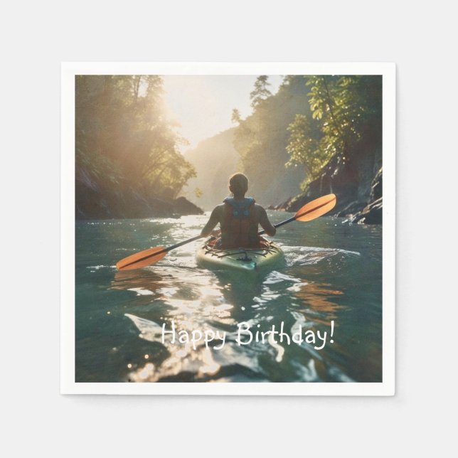 Guardanapo De Papel Feliz Kayaking (Frente)