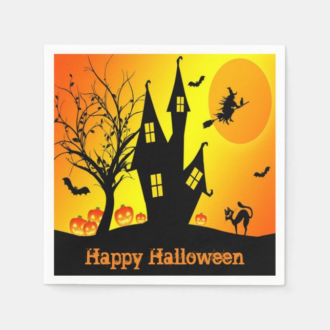 Guardanapo De Papel Feliz Livro de Halloween Napkin (Frente)