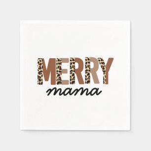Guardanapo De Papel "Feliz Mama" Moderna Bloqueio de Cor Leopard Boho