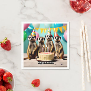 Guardanapo De Papel Feliz Meerkat Birthday,