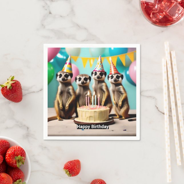 Guardanapo De Papel Feliz Meerkat Birthday, (Insitu)