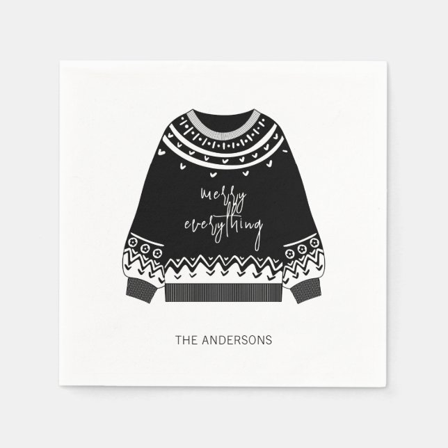 Guardanapo De Papel Feliz Moderna Tudo Feriado de Natal (Frente)